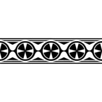 Geometric Border, Stylized Circular Motif, Vintage vector