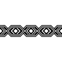Geometric Deco Border, Minimalist Black White Pattern, Line vector