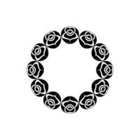Circular Rose Motif, Minimalist , Elegant Border vector