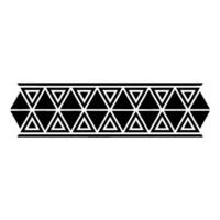 Geometric Tribal Border, Black and White Deco Pattern, Triangle vector