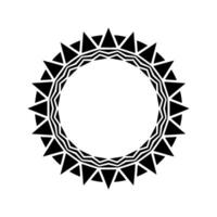 Geometric Circle Frame, Triangulated Pattern, Minimalist vector