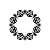 Elegant Rose Wreath, Minimalist Floral vector
