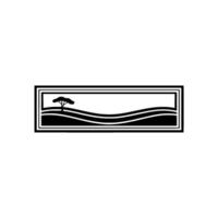Minimalist Landscape Emblem, Serene Horizon, Stylized Nature vector
