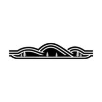 Minimalist Mountainscape Emblem - Tranquil Wilderness vector