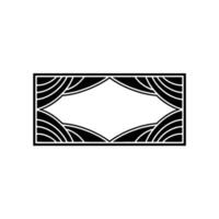 Geometric Deco Wave Frame, Elegant vector