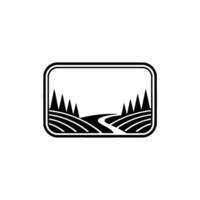 Scenic Landscape Emblem, Minimalist Mountain View vector