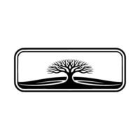 Emblematic Tree Silhouette, Minimalist Landscape vector