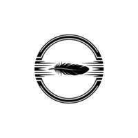 Minimalist Feather Emblem, Serene Symbol of Flight vector