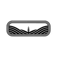 Minimalist Mountainscape Emblem, Vintage Adventure vector