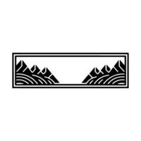 Geometric Mountainscape, Minimalist Emblem, Serene Landscape vector