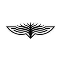 Abstract Winged Glyph, Minimalist Emblem vector