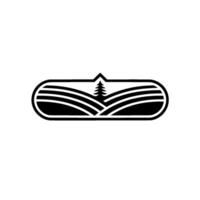 Minimalist Landscape Emblem, Rustic Mountain Silhouette vector