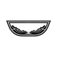 Minimalist Mountainscape Emblem, Geometric Landscape vector