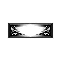 Elegant Black Frame, Stylized Botanical Border, Ornamental vector