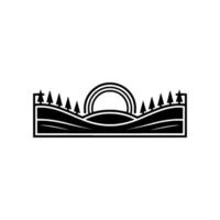 Minimalist Mountain Silhouette, Dawn Horizon vector