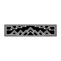 Geometric Mountainscape Border, Art Deco Style, Mountain vector