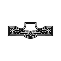 Stylized Wave Crest Emblem, Minimalist Oceanic vector
