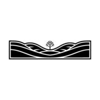Minimalist Landscape Emblem Tree of Life Silhouette vector
