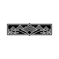 Art Deco Mountainscape Emblem - Elegant Vintage vector