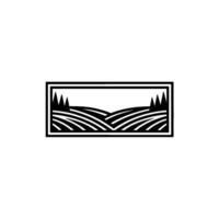 Minimalist Landscape Emblem, Serene Horizon, Rustic Charm vector