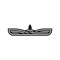 Minimalist Landscape Silhouette with Pine Tree vector