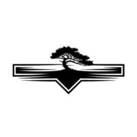 Minimalist Bonsai Tree Emblem, Growth, Resilience, Serenity vector