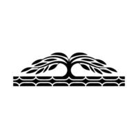 Serene Willow Silhouette, Water Reflection Emblem vector