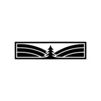 Minimalist Mountainscape Emblem, Rustic Wilderness Symbol vector