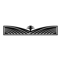 Stylized Landscape Emblem, Minimalist Horizon, Geometric vector