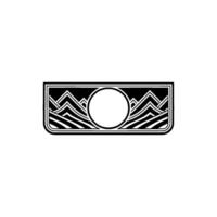 Geometric Wave Lunar Emblem - Vintage Style vector