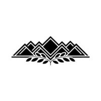 Geometric Mountain Laurel Wreath Emblem, Vintage Style vector