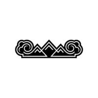 Geometric Mountain Crest Emblem, Vintage Style vector