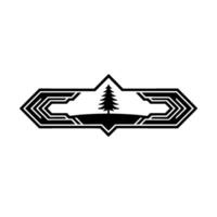 Geometric Wilderness Pine Silhouette Directional vector