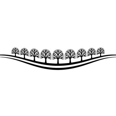 Minimalist Tree Line Silhouette, Serene Landscape