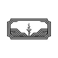 Geometric Forest Emblem, Minimalist Serenity vector