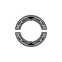 Geometric Circle Emblem, Modern Monogram, Minimalist vector