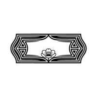 Art Deco Blossom Frame, Elegant vector