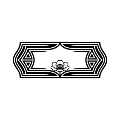 Art Deco Blossom Frame, Elegant