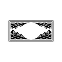 Geometric Mountainscape, Lunar Glow, Minimalist vector