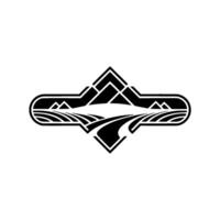 Geometric Mountainscape Emblem, Vintage Style - Mountain vector