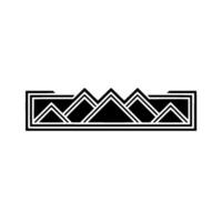 Geometric Mountain Crest Emblem, Art Deco Style vector