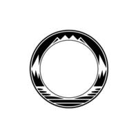 Minimalist Mountain Ring - Abstract Emblem vector