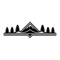 Mountain Range Emblem, Wilderness Adventure Symbol vector