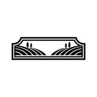 Serene Landscape Emblem, Minimalist - Silhouette vector