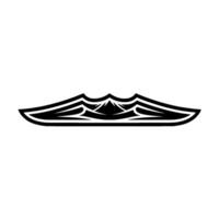 Minimalist Mountain Wave Emblem, Adventure Symbol vector