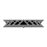 Geometric Deco Crest Minimalist Black White vector