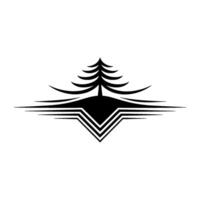 Geometric Pine Emblem, Minimalist Mountain Symbol vector