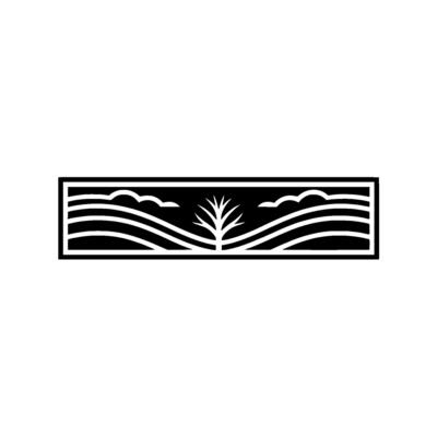 Minimalist Landscape Emblem, Serene Horizon, Illustration
