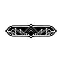Geometric Mountainscape Emblem, Vintage Style, Landscape vector