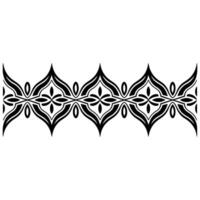 Intricate Tribal Border, Geometric Pattern, Black White, Decorative vector